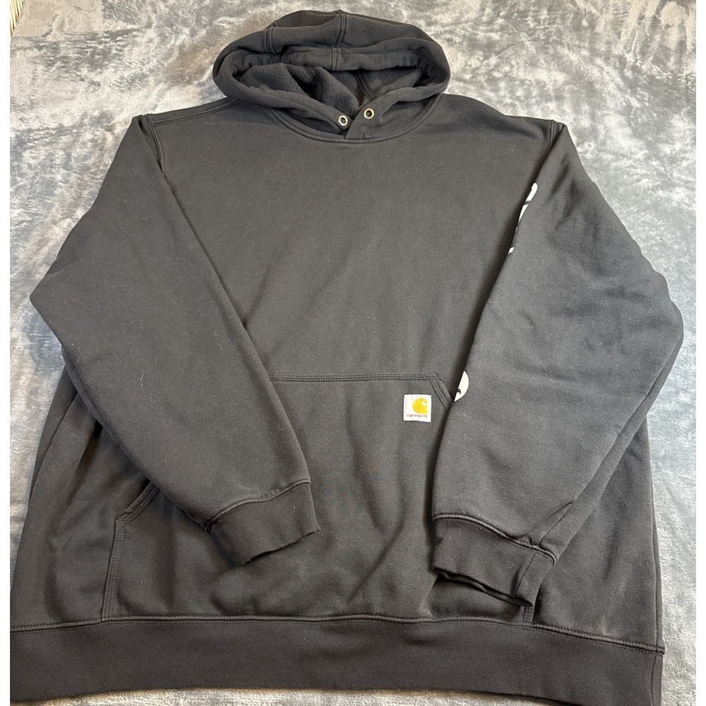 Carhartt K288 Loose Fit Midweight Pullover Hoodie Black Mens Size 2XL